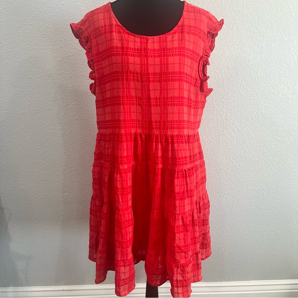 Dear John Red Plaid Mini Dress